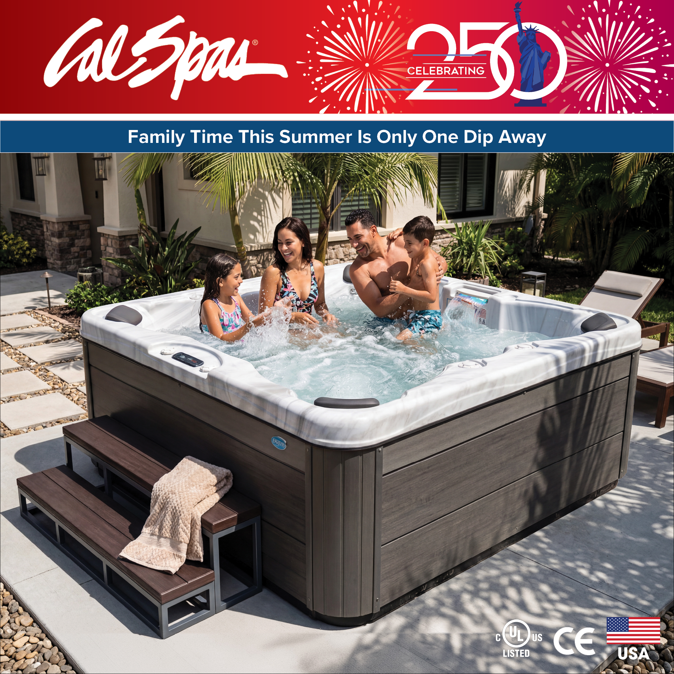 Calspas hot tub being used in a family setting - Alesund